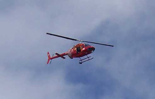 Ein Hubschrauber filmte den Korso