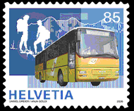 Briefmarke 100 Jahre Postauto Schweiz